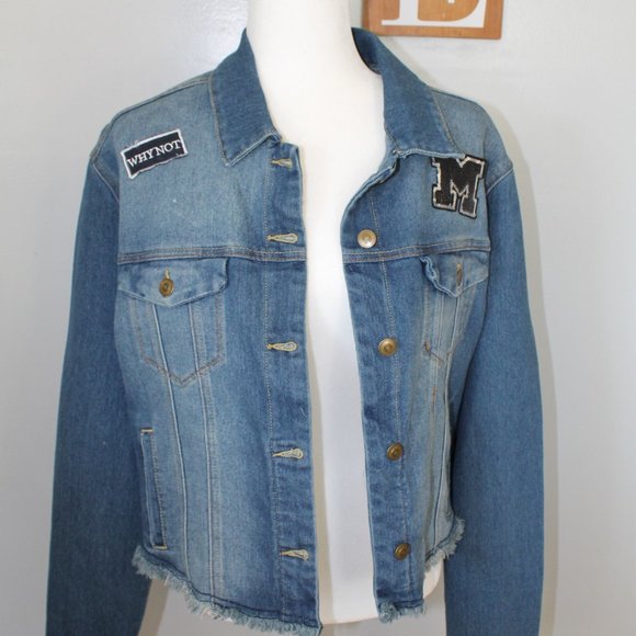 Rue 21 Denim Jacket with Patches - Picture 6 of 8